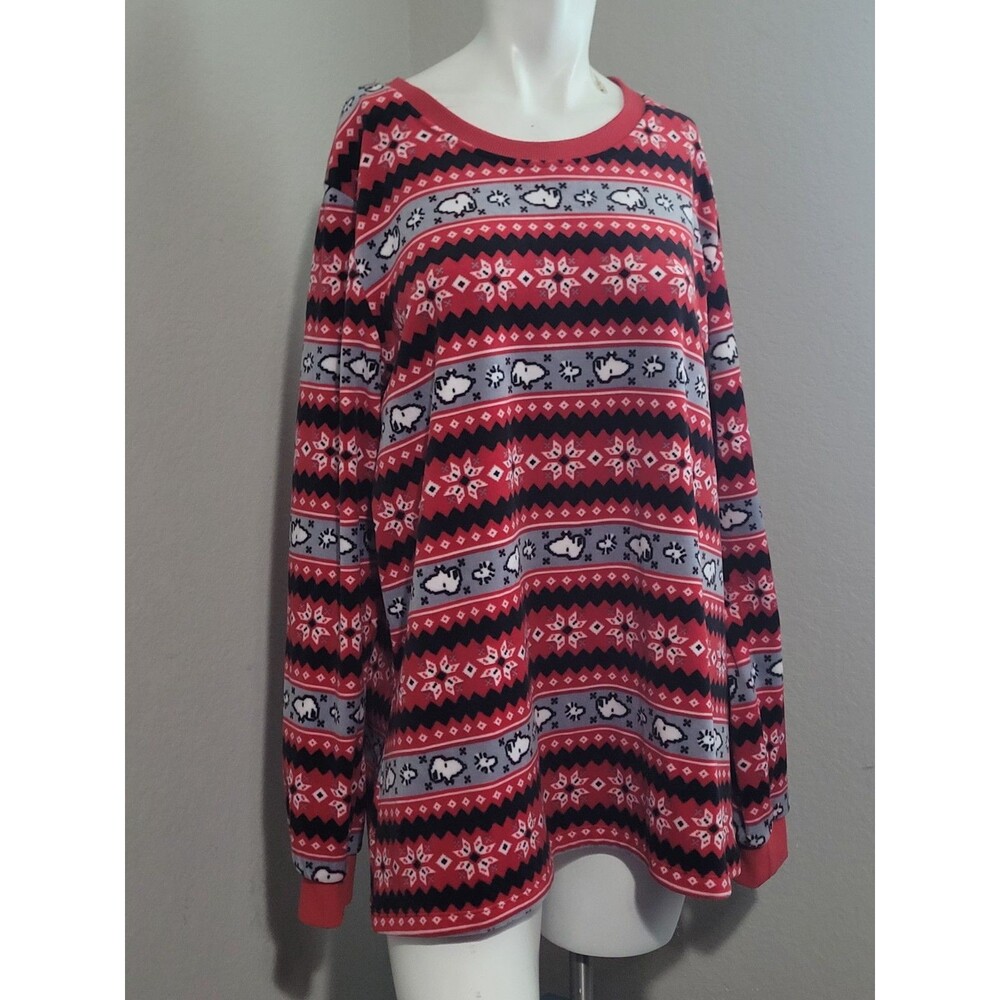 Vera Bradley Peanuts 2XL pajama top fleece snowflake red soft woodstock